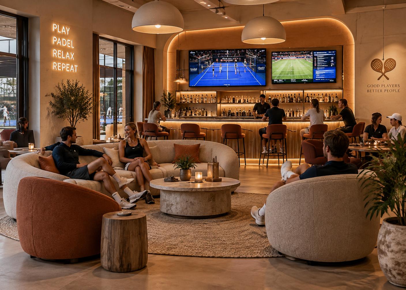 Lounge un bāra zona DEPOT Padel Club
